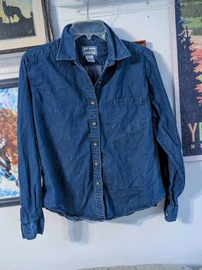 Pendleton Denim Button-Down Shirt, Medium Petite